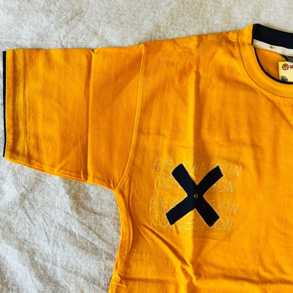 Mens yellow cotton t-shirt - Picture 3 of 7